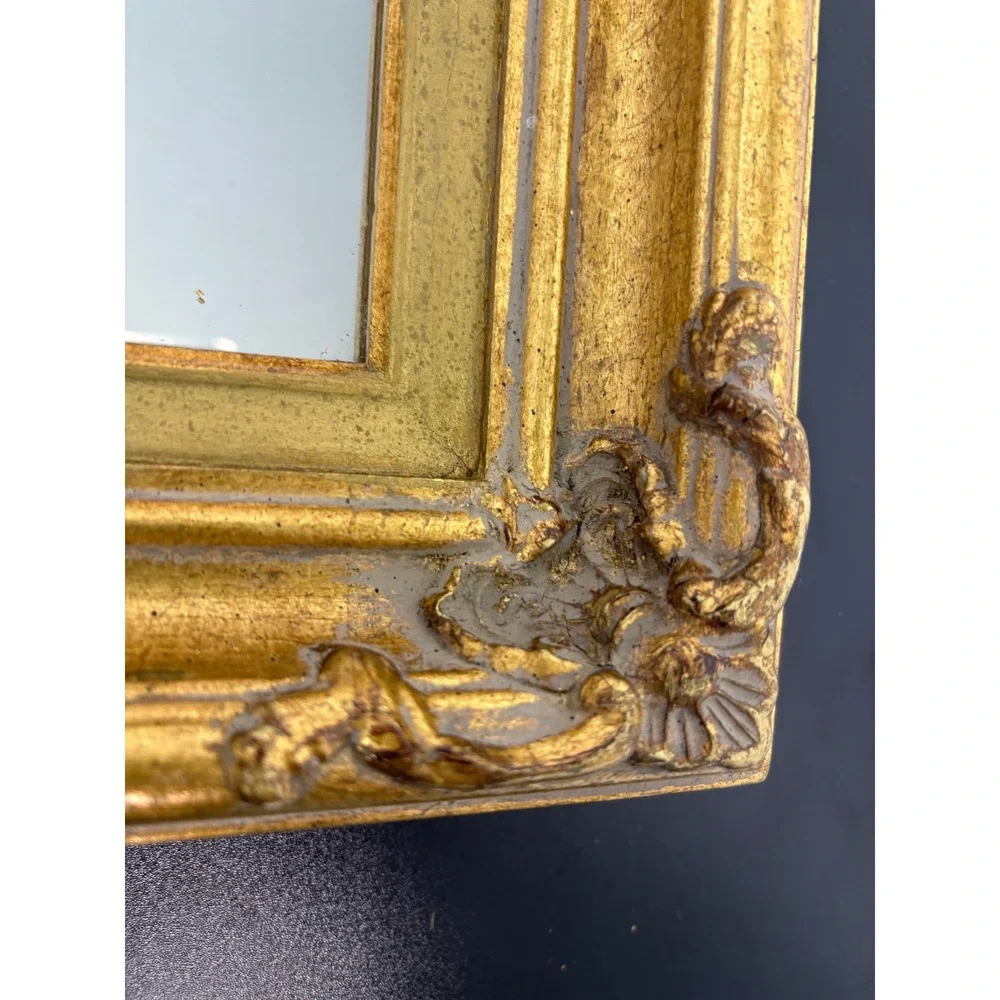 Vintage Wall Mirror 20x14 Gold Ornate Rectangular Antique Style French Country